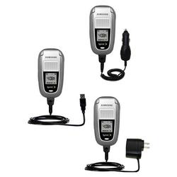 Gomadic Deluxe Kit for the Samsung SCH-A820 includes a USB cable with Car and Wall Charger - Brand w