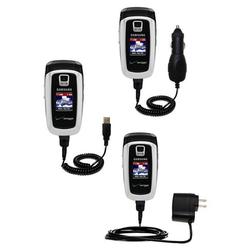 Gomadic Deluxe Kit for the Samsung SCH-A870 includes a USB cable with Car and Wall Charger - Brand w