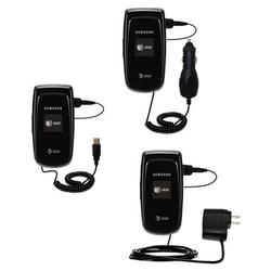 Gomadic Deluxe Kit for the Samsung SGH-A117 includes a USB cable with Car and Wall Charger - Brand w