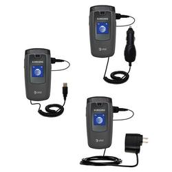 Gomadic Deluxe Kit for the Samsung SGH-A437 includes a USB cable with Car and Wall Charger - Brand w