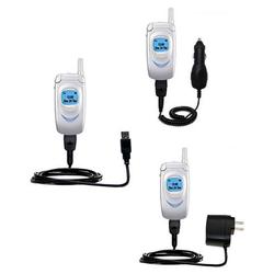 Gomadic Deluxe Kit for the Samsung SGH-A800 includes a USB cable with Car and Wall Charger - Brand w