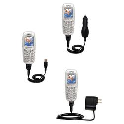 Gomadic Deluxe Kit for the Samsung SGH-C207 includes a USB cable with Car and Wall Charger - Brand w