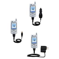 Gomadic Deluxe Kit for the Samsung SGH-D415 includes a USB cable with Car and Wall Charger - Brand w