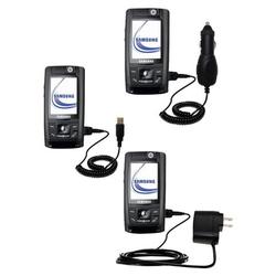Gomadic Deluxe Kit for the Samsung SGH-D820 includes a USB cable with Car and Wall Charger - Brand w (BDK-0681-34)