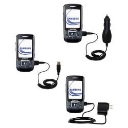 Gomadic Deluxe Kit for the Samsung SGH-D870 includes a USB cable with Car and Wall Charger - Brand w
