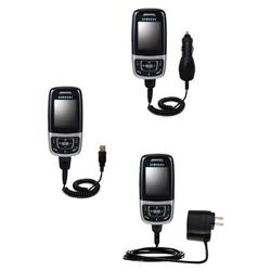 Gomadic Deluxe Kit for the Samsung SGH-E630 includes a USB cable with Car and Wall Charger - Brand w