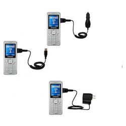 Gomadic Deluxe Kit for the Samsung SGH-T509 includes a USB cable with Car and Wall Charger - Brand w