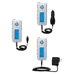 Gomadic Deluxe Kit for the Samsung Yepp YP-T5H includes a USB cable with Car and Wall Charger - Bran