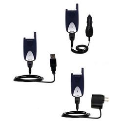 Gomadic Deluxe Kit for the Sanyo SCP-200 includes a USB cable with Car and Wall Charger - Brand w/ T