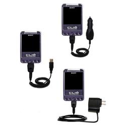 Gomadic Deluxe Kit for the Sony Clie SJ33 includes a USB cable with Car and Wall Charger - Brand w/