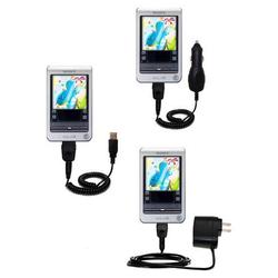 Gomadic Deluxe Kit for the Sony Clie T400 includes a USB cable with Car and Wall Charger - Brand w/