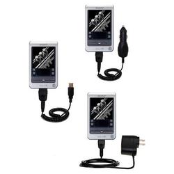 Gomadic Deluxe Kit for the Sony Clie T415 includes a USB cable with Car and Wall Charger - Brand w/
