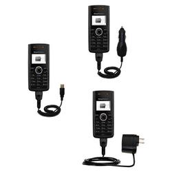 Gomadic Deluxe Kit for the Sony Ericsson J120i includes a USB cable with Car and Wall Charger - Bran