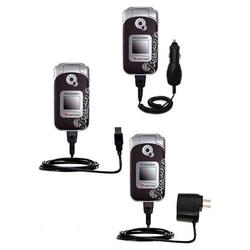 Gomadic Deluxe Kit for the Sony Ericsson Z530i includes a USB cable with Car and Wall Charger - Bran