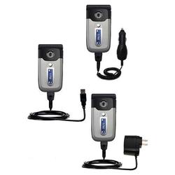 Gomadic Deluxe Kit for the Sony Ericsson Z550i includes a USB cable with Car and Wall Charger - Bran