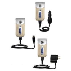 Gomadic Deluxe Kit for the Sony Ericsson Z710i includes a USB cable with Car and Wall Charger - Bran