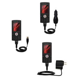 Gomadic Deluxe Kit for the Sony Ericsson k630i includes a USB cable with Car and Wall Charger - Bran