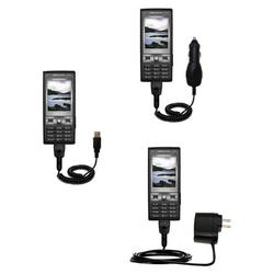 Gomadic Deluxe Kit for the Sony Ericsson k790a includes a USB cable with Car and Wall Charger - Bran