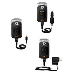 Gomadic Deluxe Kit for the Sony Ericsson w300c includes a USB cable with Car and Wall Charger - Bran