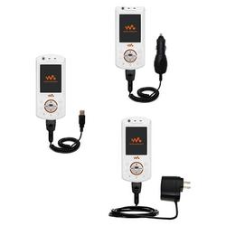 Gomadic Deluxe Kit for the Sony Ericsson w900c includes a USB cable with Car and Wall Charger - Bran
