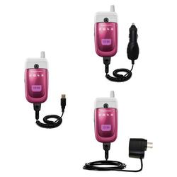 Gomadic Deluxe Kit for the Sony Ericsson z310i includes a USB cable with Car and Wall Charger - Bran