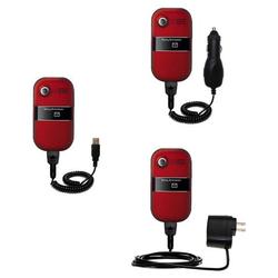 Gomadic Deluxe Kit for the Sony Ericsson z320a includes a USB cable with Car and Wall Charger - Bran