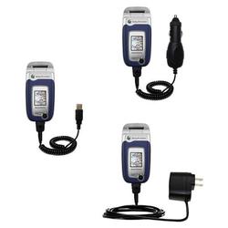 Gomadic Deluxe Kit for the Sony Ericsson z520c includes a USB cable with Car and Wall Charger - Bran
