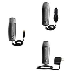 Gomadic Deluxe Kit for the Sony Walkman NW-E002 includes a USB cable with Car and Wall Charger - Bra