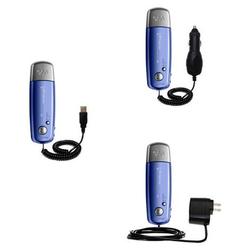 Gomadic Deluxe Kit for the Sony Walkman NW-E002F includes a USB cable with Car and Wall Charger - Br