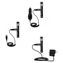 Gomadic Deluxe Kit for the Sony Walkman NW-S205F includes a USB cable with Car and Wall Charger - Br