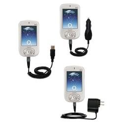 Gomadic Deluxe Kit for the T-Mobile MDA Compact includes a USB cable with Car and Wall Charger - Bra