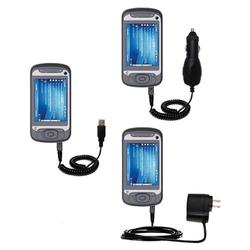 Gomadic Deluxe Kit for the T-Mobile MDA Vario II includes a USB cable with Car and Wall Charger - Br