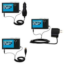 Gomadic Deluxe Kit for the Toshiba Gigabeat S MEV30K includes a USB cable with Car and Wall Charger - Gomadi