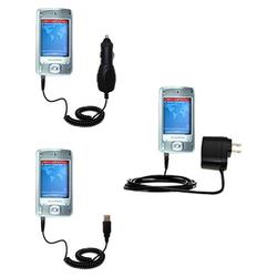 Gomadic Deluxe Kit for the Vodaphone VPA Compact II includes a USB cable with Car and Wall Charger - Gomadic