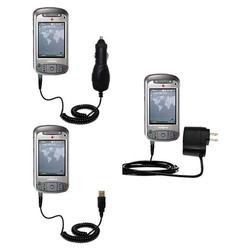 Gomadic Deluxe Kit for the Vodaphone VPA Compact III includes a USB cable with Car and Wall Charger - Gomadi