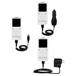 Gomadic Deluxe Kit for the iRiver E10 includes a USB cable with Car and Wall Charger - Brand w/ TipE