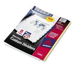 Avery-Dennison Direct Print® 3 Hole Dividers for Laser/Ink Jet/Color Laser, 8 Tab, 4 Sets/Pack