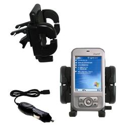 Gomadic Dopod 828 Auto Vent Holder with Car Charger - Uses TipExchange