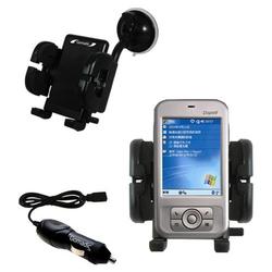 Gomadic Dopod 828 Auto Windshield Holder with Car Charger - Uses TipExchange