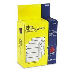 Avery-Dennison Dot Matrix Printer Multi Purp. White Labels, 4 x 1 7/16, 1000/Box
