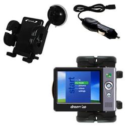 Gomadic Dream'eo Enza 20GB Auto Windshield Holder with Car Charger - Uses TipExchange