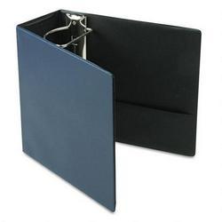 Cardinal Brands Inc. Easy Open® D Ring Binder with Finger Slot, Leather Grain Vinyl, 5 Capacity, Navy