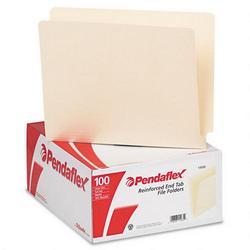 Esselte Pendaflex Corp. End Tab File Folders, Laminated 11 pt. Manila, Letter, Straight Cut, 100/Box