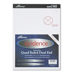 Ampad/Divi Of American Pd & Ppr Evidence Quad Dual-Pad, Micro-Perf, 8-1/2 x 11-3/4,