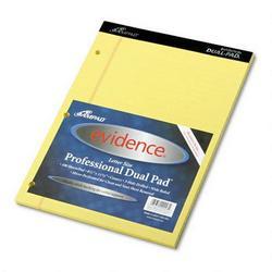 Ampad/Divi Of American Pd & Ppr Evidence® Canary Dual Pad with Wide Rule, 8 1/2 x 11 3/4, 100 Sheets