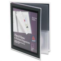 Avery-Dennison Flexi View Six Pocket Organizer, Holds 150, 11 x 8 1/2 Sheets, Black