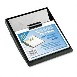 At-A-Glance Flip A Week® Desk Calendar & Base with QuickNotes®, 5 5/8 X 7, Blue/Yellow/Red