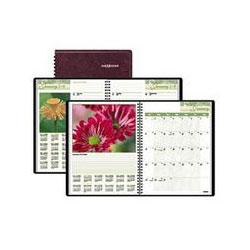 At-A-Glance Floral Weekly/Monthly Fashion Planner, 8 1/4 x 10, Burgundy