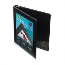 Avery-Dennison Framed Presentation Nonlocking Slant Ring View Binder, 1/2 Capacity, Black