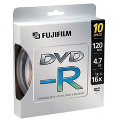 Fujifilm 16x DVD-R Media - 4.7GB - 10 Pack (25302710)